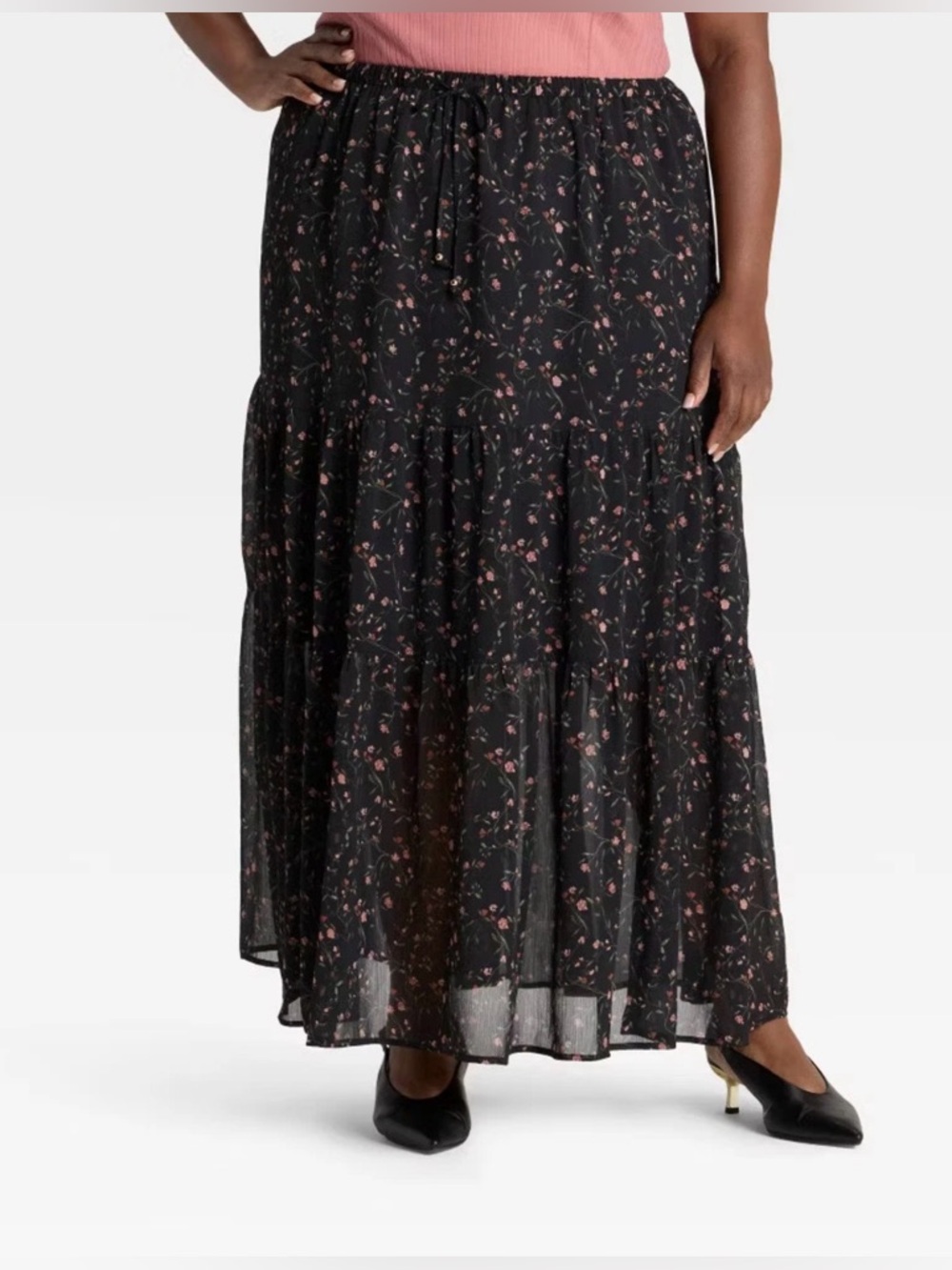 Women's Chiffon Maxi A-Line Skirt - Ava & Viv Size 3X